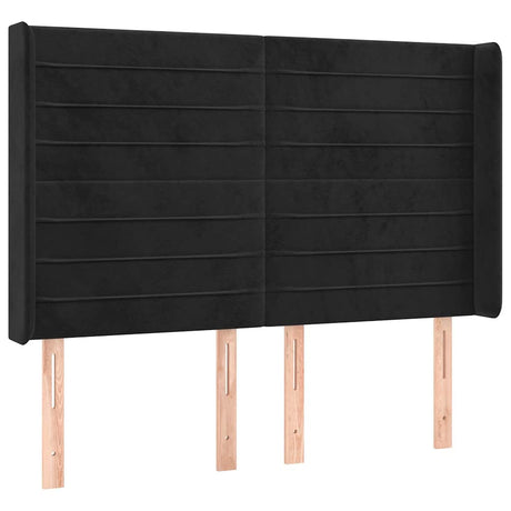 Vidaxl hoofdbord met randen 147x16x118 128 cm fluweel zwart