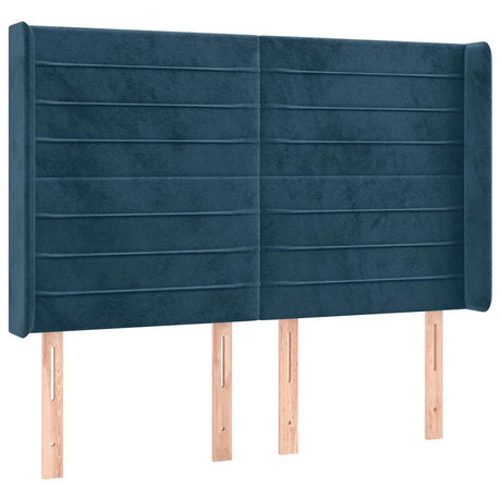 Vidaxl hoofdbord met randen 147x16x118 128 cm fluweel donkerblauw