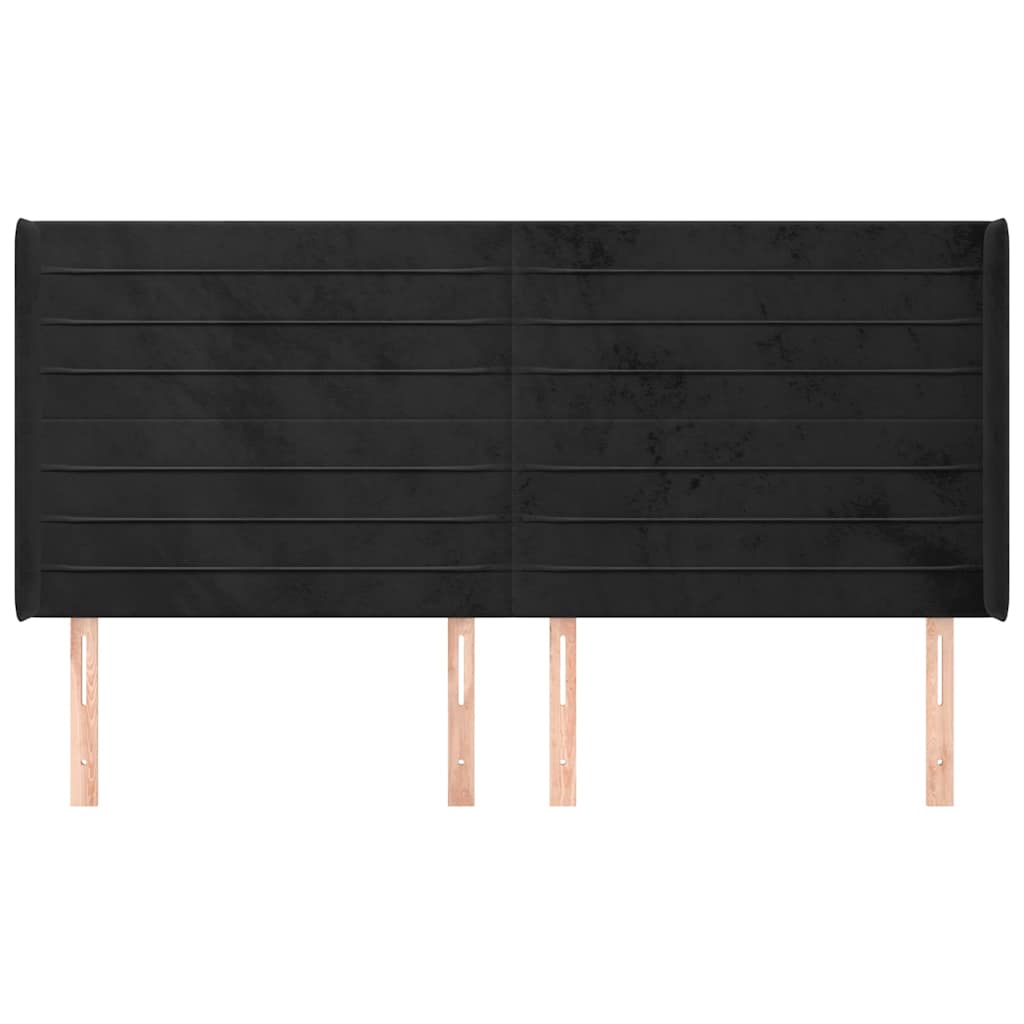 Vidaxl hoofdbord met randen 163x16x118 128 cm fluweel zwart