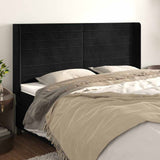 Vidaxl hoofdbord met randen 163x16x118 128 cm fluweel zwart