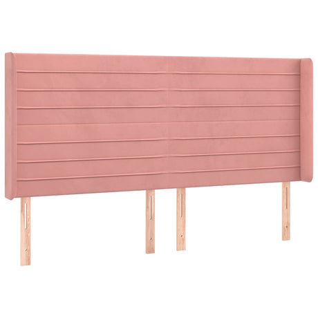 Vidaxl hoofdbord met randen 163x16x118 128 cm fluweel roze