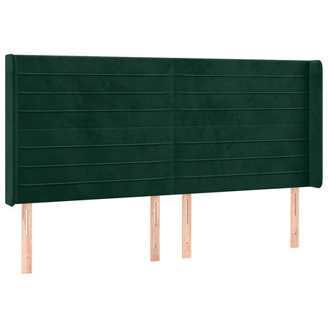 Vidaxl hoofdbord met randen 203x16x118 128 cm fluweel donkergroen