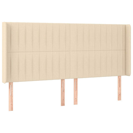 Vidaxl hoofdbord met randen 183x16x118 128 cm stof crèmekleurig