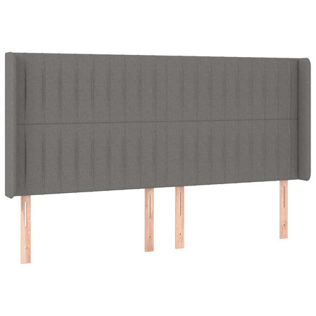 Vidaxl hoofdbord met randen 203x16x118 128 cm stof donkergrijs