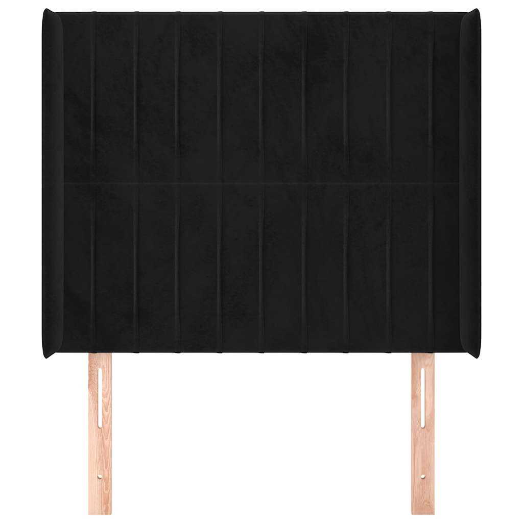 Vidaxl hoofdbord met randen 83x16x118 128 cm fluweel zwart