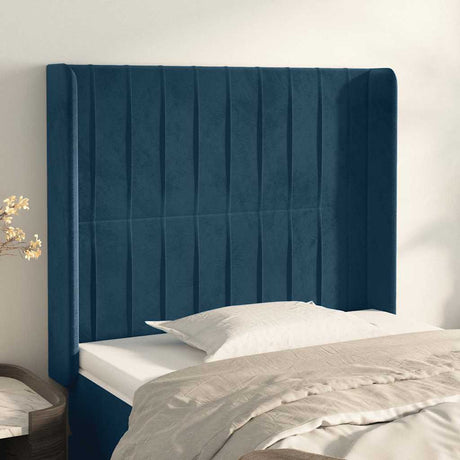 Vidaxl hoofdbord met randen 83x16x118 128 cm fluweel blauw