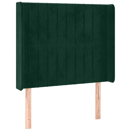 Vidaxl hoofdbord met randen 93x16x118 128 cm fluweel donkergroen