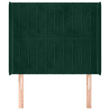 Vidaxl hoofdbord met randen 93x16x118 128 cm fluweel donkergroen