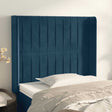 Vidaxl hoofdbord met randen 93x16x118 128 cm fluweel donkerblauw