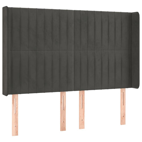 Vidaxl hoofdbord met randen 147x16x118 128 cm fluweel donkergrijs