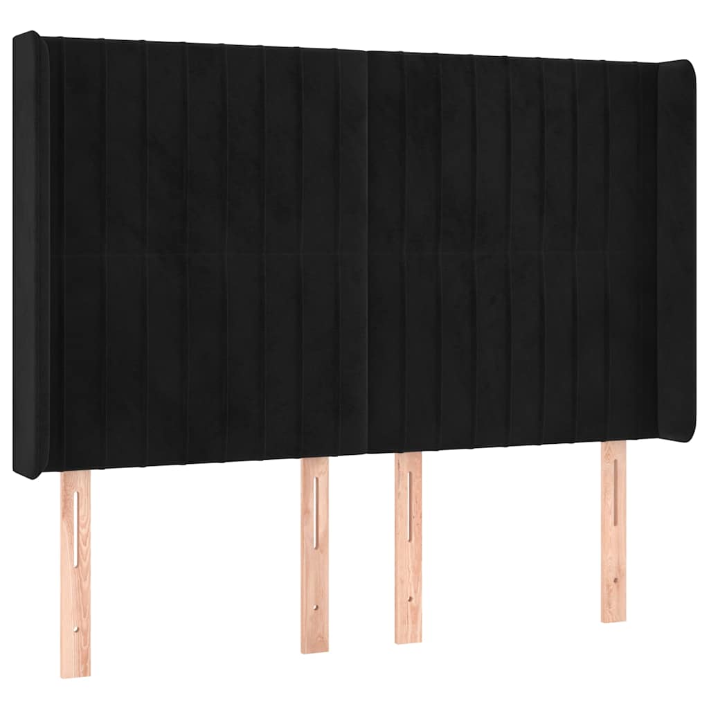 Vidaxl hoofdbord met randen 147x16x118 128 cm fluweel zwart