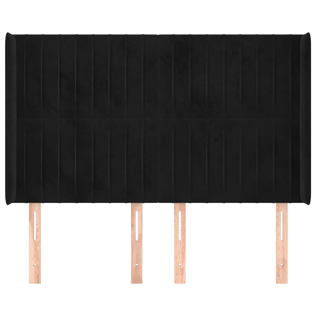 Vidaxl hoofdbord met randen 147x16x118 128 cm fluweel zwart