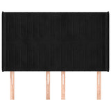 Vidaxl hoofdbord met randen 147x16x118 128 cm fluweel zwart