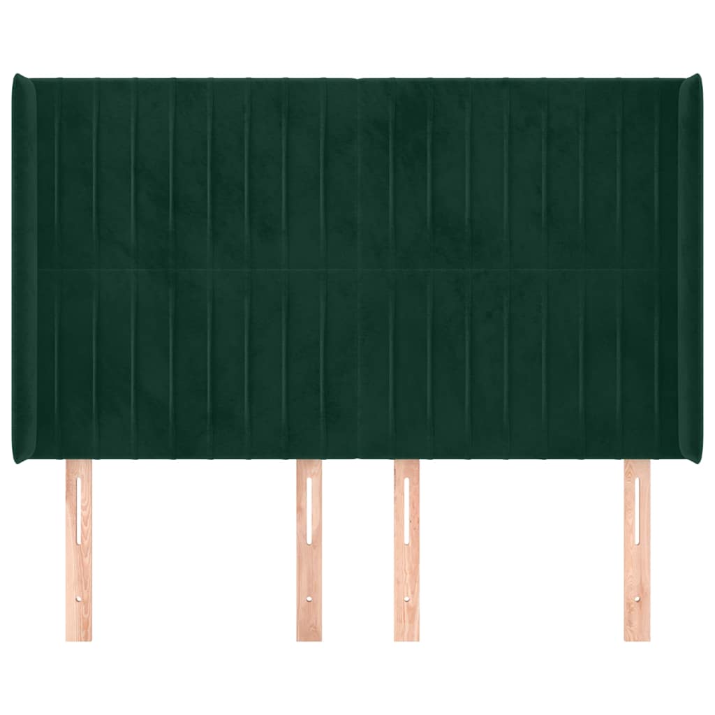 Vidaxl hoofdbord met randen 147x16x118 128 cm fluweel donkergroen
