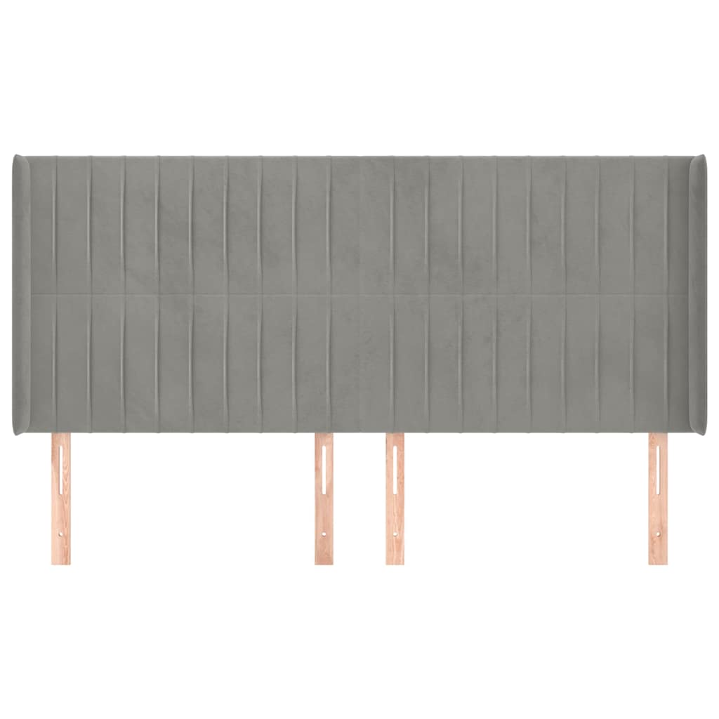Vidaxl hoofdbord met randen 163x16x118 128 cm fluweel lichtgrijs