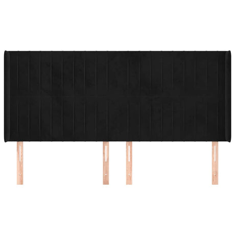 Vidaxl hoofdbord met randen 163x16x118 128 cm fluweel zwart