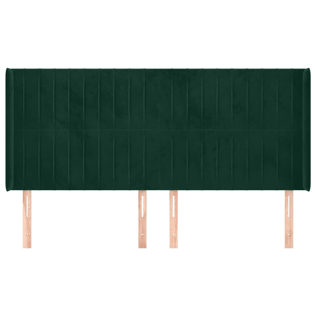 Vidaxl hoofdbord met randen 163x16x118 128 cm fluweel donkergroen