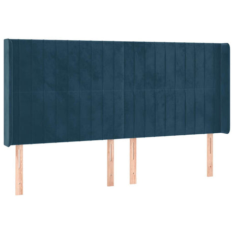 Vidaxl hoofdbord met randen 163x16x118 128 cm fluweel donkerblauw
