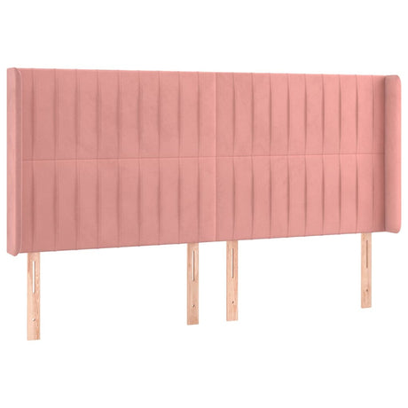 Vidaxl hoofdbord met randen 163x16x118 128 cm fluweel roze