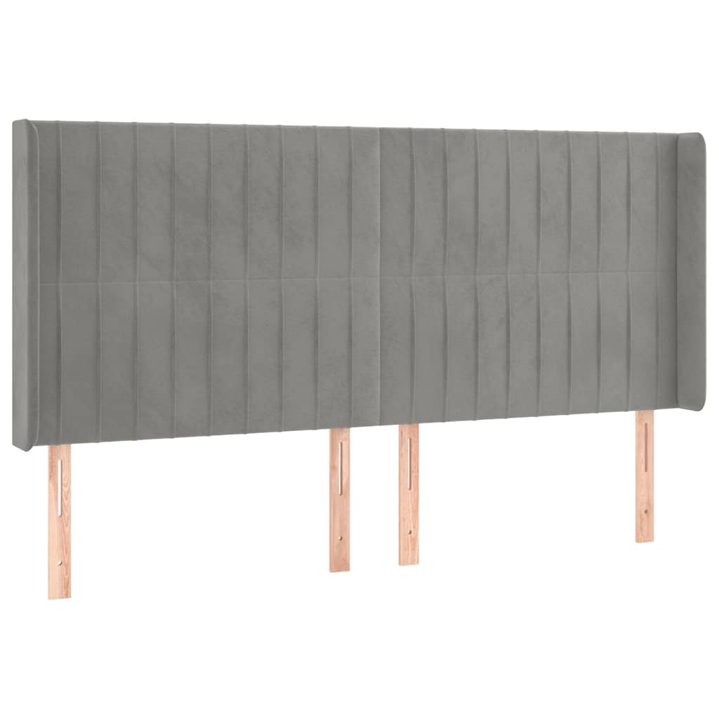 Vidaxl hoofdbord met randen 183x16x118 128 cm fluweel lichtgrijs