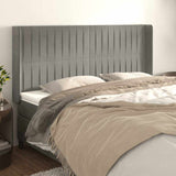 Vidaxl hoofdbord met randen 183x16x118 128 cm fluweel lichtgrijs