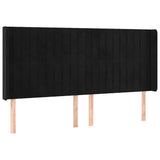 Vidaxl hoofdbord met randen 183x16x118 128 cm fluweel zwart