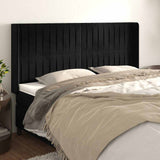 Vidaxl hoofdbord met randen 183x16x118 128 cm fluweel zwart