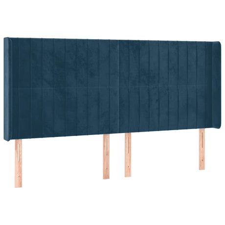 Vidaxl hoofdbord met randen 203x16x118 128 cm fluweel donkerblauw