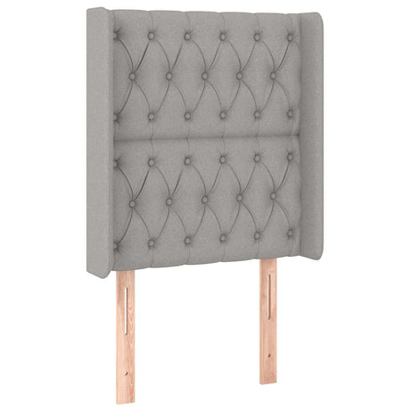 Vidaxl hoofdbord met randen 83x16x118 128 cm stof lichtgrijs