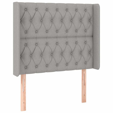 Vidaxl hoofdbord met randen 103x16x118 128 cm stof lichtgrijs