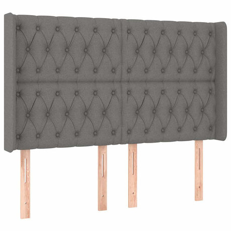 Vidaxl hoofdbord met randen 147x16x118 128 cm stof donkergrijs