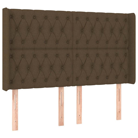 Vidaxl hoofdbord met randen 163x16x118 128 cm stof donkerbruin