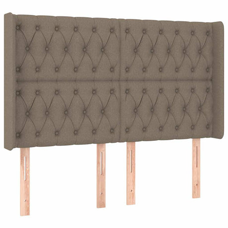Vidaxl hoofdbord met randen 163x16x118 128 cm stof taupe