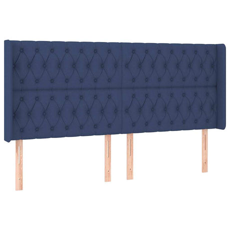 Vidaxl hoofdbord met randen 183x16x118 128 cm stof blauw