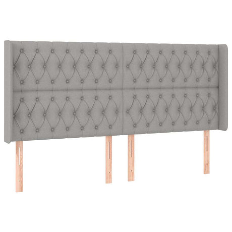 Vidaxl hoofdbord met randen 203x16x118 128 cm stof lichtgrijs