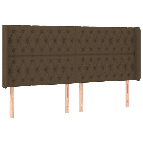 Vidaxl hoofdbord met randen 203x16x118 128 cm stof donkerbruin