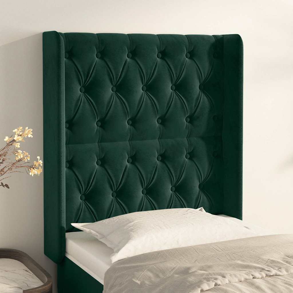 Vidaxl hoofdbord met randen 83x16x118 128 cm fluweel groen