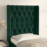 Vidaxl hoofdbord met randen 83x16x118 128 cm fluweel groen