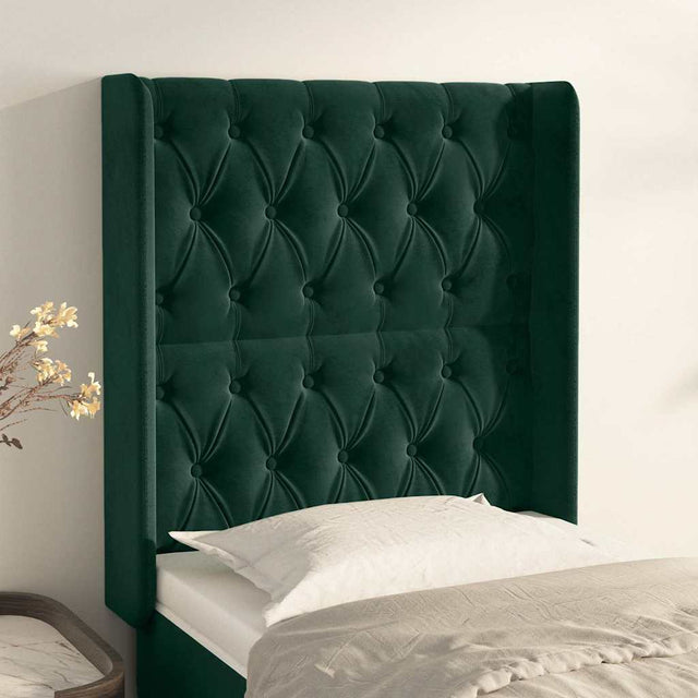 Vidaxl hoofdbord met randen 83x16x118 128 cm fluweel groen