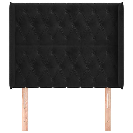 Vidaxl hoofdbord met randen 103x16x118 128 cm fluweel zwart