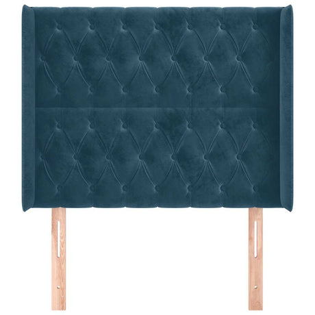 Vidaxl hoofdbord met randen 103x16x118 128 cm fluweel donkerblauw