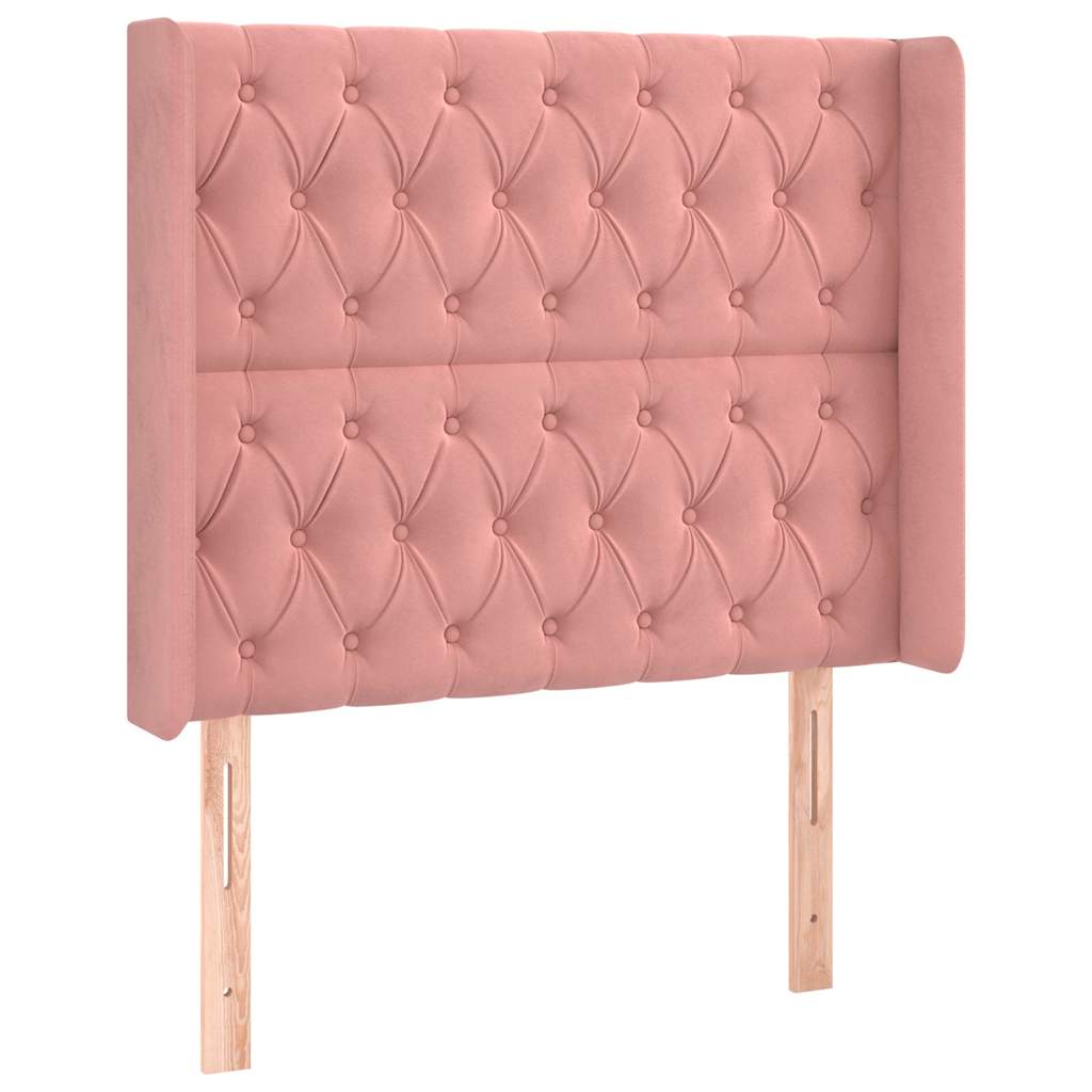 Vidaxl hoofdbord met randen 103x16x118 128 cm fluweel roze