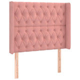 Vidaxl hoofdbord met randen 103x16x118 128 cm fluweel roze