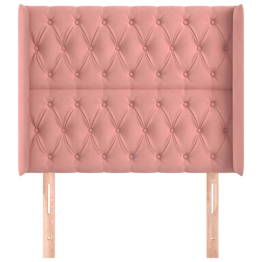 Vidaxl hoofdbord met randen 103x16x118 128 cm fluweel roze