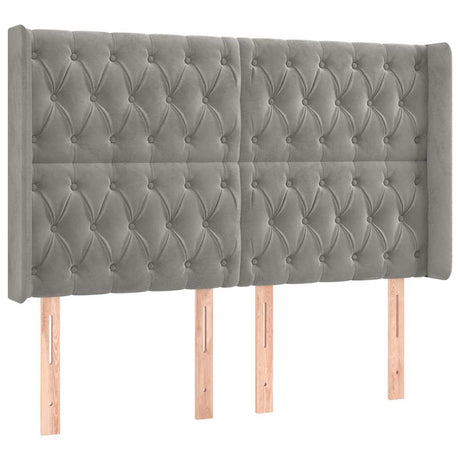 Vidaxl hoofdbord met randen 147x16x118 128 cm fluweel lichtgrijs