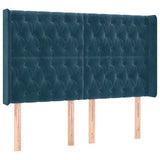 Vidaxl hoofdbord met randen 147x16x118 128 cm fluweel donkerblauw