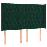 Vidaxl hoofdbord met randen 163x16x118 128 cm fluweel donkergroen