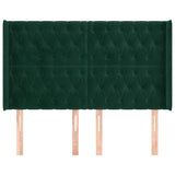 Vidaxl hoofdbord met randen 163x16x118 128 cm fluweel donkergroen