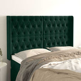 Vidaxl hoofdbord met randen 163x16x118 128 cm fluweel donkergroen