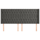 Vidaxl hoofdbord met randen 183x16x118 128 cm fluweel donkergrijs
